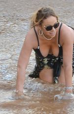 MARIAH CAREY in Swimsuit at a Beach in Maui 11/28/2016