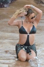 MARIAH CAREY in Swimsuit at a Beach in Maui 11/28/2016