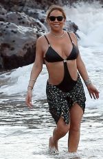 MARIAH CAREY in Swimsuit at a Beach in Maui 11/28/2016