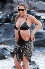MARIAH CAREY in Swimsuit at a Beach in Maui 11/28/2016