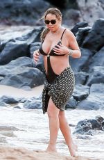 MARIAH CAREY in Swimsuit at a Beach in Maui 11/28/2016