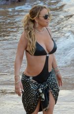 MARIAH CAREY in Swimsuit at a Beach in Maui 11/28/2016
