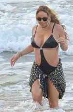 MARIAH CAREY in Swimsuit at a Beach in Maui 11/28/2016