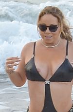 MARIAH CAREY in Swimsuit at a Beach in Maui 11/28/2016