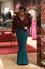 MARIAH CAREY Shopping at Ermenegildo Zegna and Dolce & Gabbana in Aspen 12/24/2016