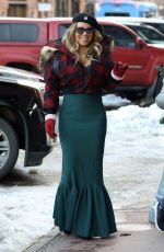 MARIAH CAREY Shopping at Ermenegildo Zegna and Dolce & Gabbana in Aspen 12/24/2016