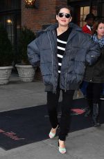 MARION COTILLARD Leaves Her Hotel in New York 12/12/2016