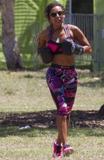 MELANIE BROWN Working Out at a Park in Sydney 12/17/2016