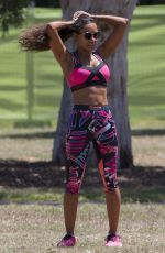 MELANIE BROWN Working Out at a Park in Sydney 12/17/2016