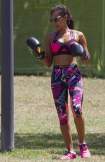 MELANIE BROWN Working Out at a Park in Sydney 12/17/2016