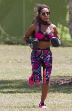 MELANIE BROWN Working Out at a Park in Sydney 12/17/2016