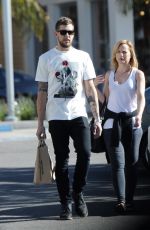 MENA SUVARI and Boyfriend Michael Hope Leaves Trader Joe