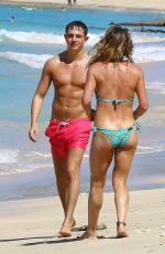 MICHELLE LINEKER in Bikini on the Beach in Barbados 12/28/2016
