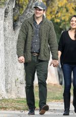 MILA KUNIS Out for a Stroll with Ashton Kutcher After Giving Birth to Baby Boy 12/10/2016