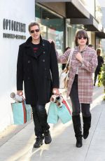MILLA JOVOVICH Out Shopping in Beverly Hills 12/22/2016