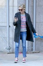 NAOMI WATTS Walks Her Dog Out in New York 12/25/2016