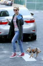 NAOMI WATTS Walks Her Dog Out in New York 12/25/2016