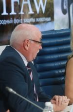 PAMELA ANDERSON at Press Conference to Promote Ifaw in Moscow 12/16/2016