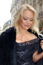 PAMELA ANDERSON Leaves Balzac Hotel in Paris 12/18/2016