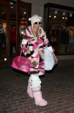 PARIS HILTON Out Shopping in Aspen 12/27/2016