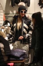 PARIS HILTON Out Shopping in Aspen 12/27/2016