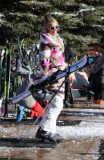 PARIS HILTON Out Skiing in Aspen 12/27/2016