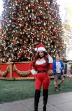PHOEBE PRICE in Santa Outfit Out in Los Angeles 11/30/2016