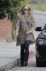 Pregnant MOLLY SIMS Out and About in Santa Monica 12/08/2016