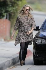 Pregnant MOLLY SIMS Out and About in Santa Monica 12/08/2016