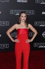 RACHAEL LEIGH COOK at Rogue One: A Star Wars Story Premiere in Hollywood 12/10/2016