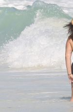 RICKI LAKE in Swimsuit with a Friend on the Beach in Cancun 12/27/2016