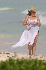 RICKI LAKE in Swimsuit with a Friend on the Beach in Cancun 12/27/2016