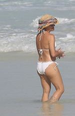RICKI LAKE in Swimsuit with a Friend on the Beach in Cancun 12/27/2016