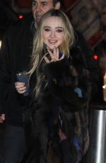 SABRINA CARPENTER Aarrives at Madison Square Garden in New York 12/09/2016