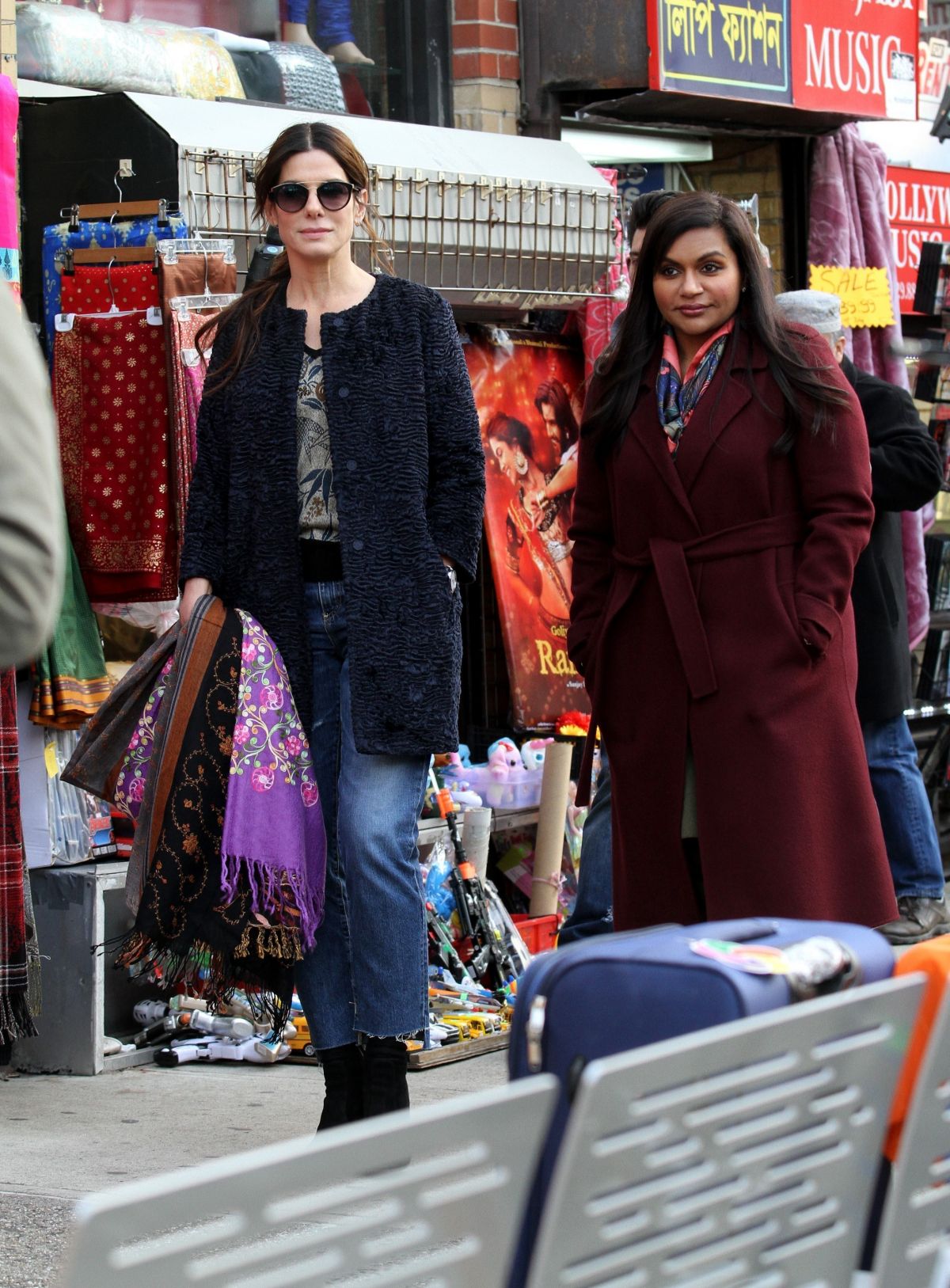SANDRA BULLOCK and MINDY KALING on the Set of ‘Oceans 8’ in New York 12 ...