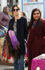 SANDRA BULLOCK and MINDY KALING on the Set of 