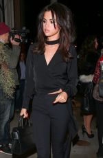 SELENA GOMEZ Arrives at Catch LA Restaurant in West Hollywood 12/03/2016