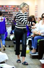 SHARON STONE at a Nail Salon in Beverly Hills 12/28/2016
