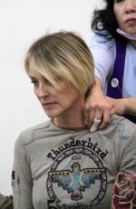 SHARON STONE at a Salon in Beverly Hills 12/06/2016