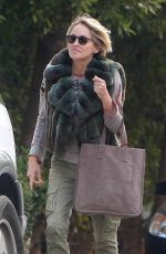 SHARON STONE at a Salon in Beverly Hills 12/06/2016