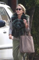 SHARON STONE at a Salon in Beverly Hills 12/06/2016