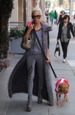 SHAUNA SAND Walks Her Dog Out in Beverly Hills 12/08/2016