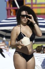 SHERA KERIENSKI in Black Bikini on the Beach in Miami 12/14/2016