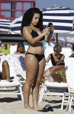 SHERA KERIENSKI in Black Bikini on the Beach in Miami 12/14/2016