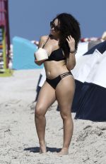 SHERA KERIENSKI in Black Bikini on the Beach in Miami 12/14/2016