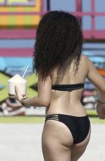 SHERA KERIENSKI in Black Bikini on the Beach in Miami 12/14/2016