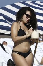 SHERA KERIENSKI in Black Bikini on the Beach in Miami 12/14/2016