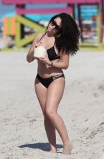 SHERA KERIENSKI in Black Bikini on the Beach in Miami 12/14/2016