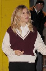 SIENNA MILLER Leaves AOL Build Studios in New York 12/13/2016