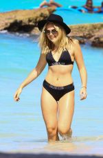 TALLIA STORM in Black Bikini at a Beach in Barbados 12/26/2016